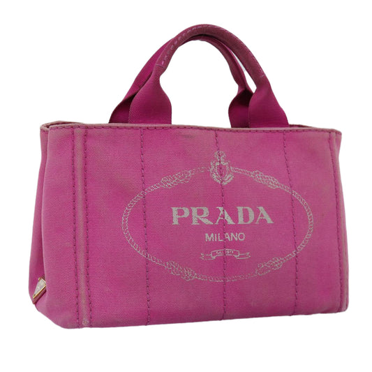 PRADA Canapa PM Hand Bag Canvas Pink  bs14850
