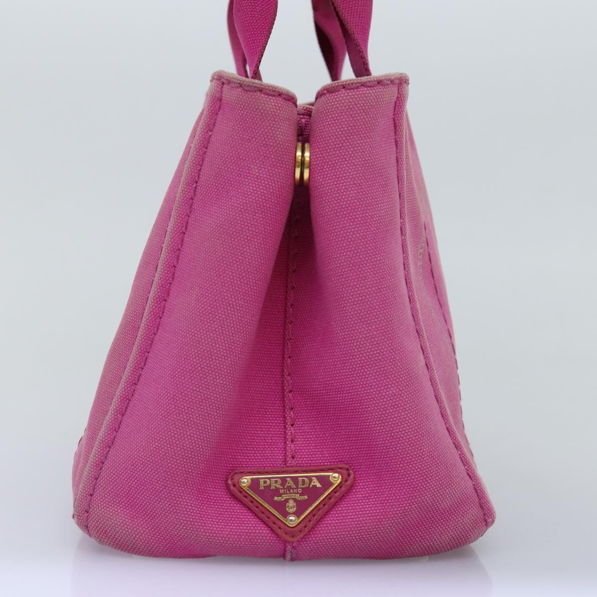 PRADA Canapa PM Hand Bag Canvas Pink  bs14850
