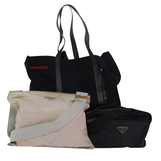 PRADA PRADA Shoulder Bag Nylon Black Pink  bs14882