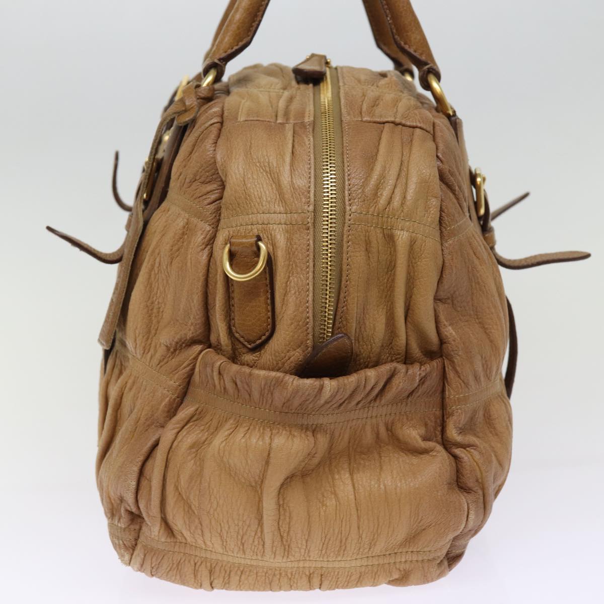 PRADA Hand Bag Leather 2way Brown  bs14902
