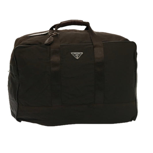 PRADA Boston Bag Nylon Brown  bs14920