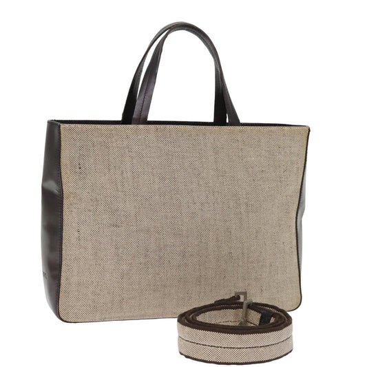 PRADA Hand Bag Canvas 2way Beige  bs15067