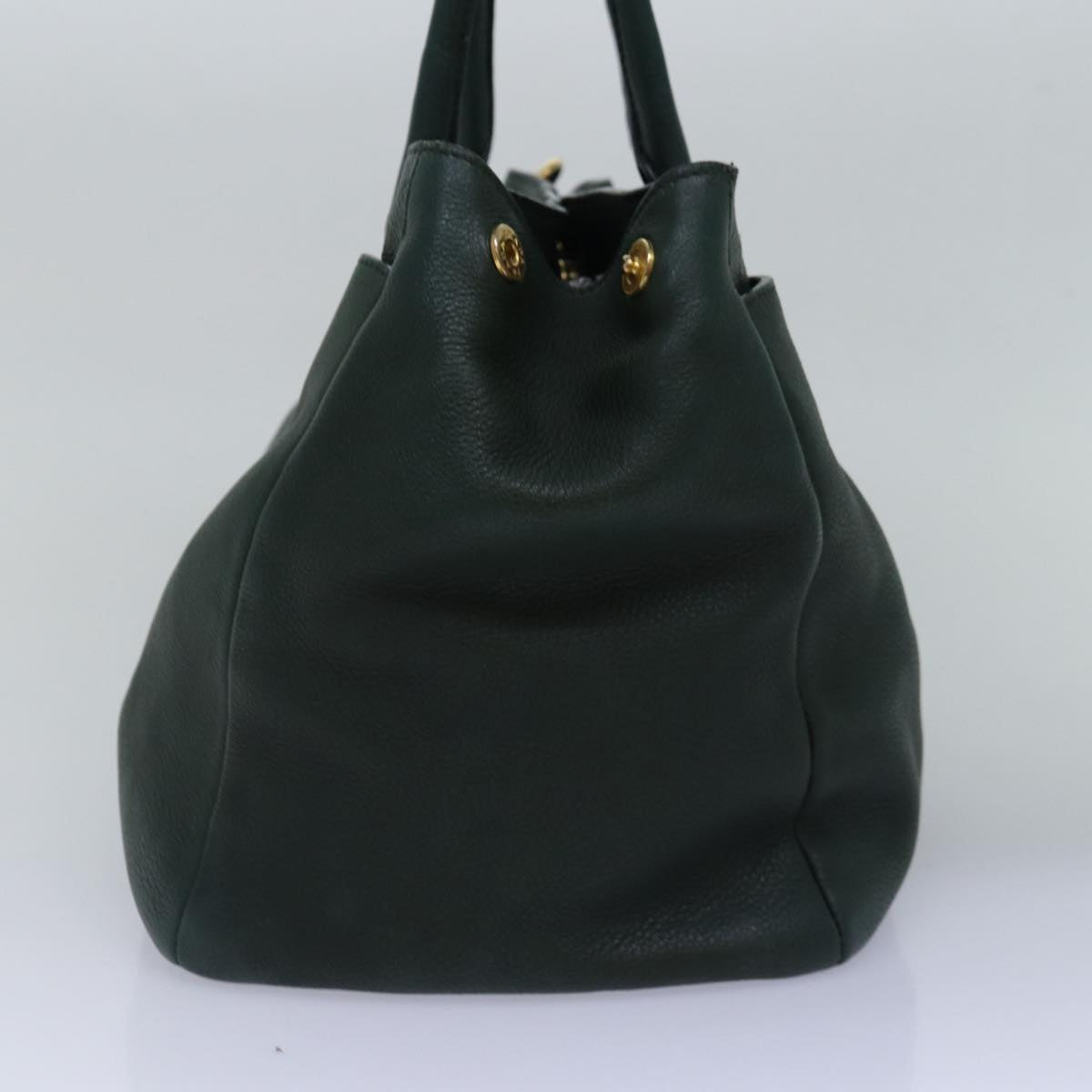 PRADA Tote Bag Leather 2way Khaki  bs15124