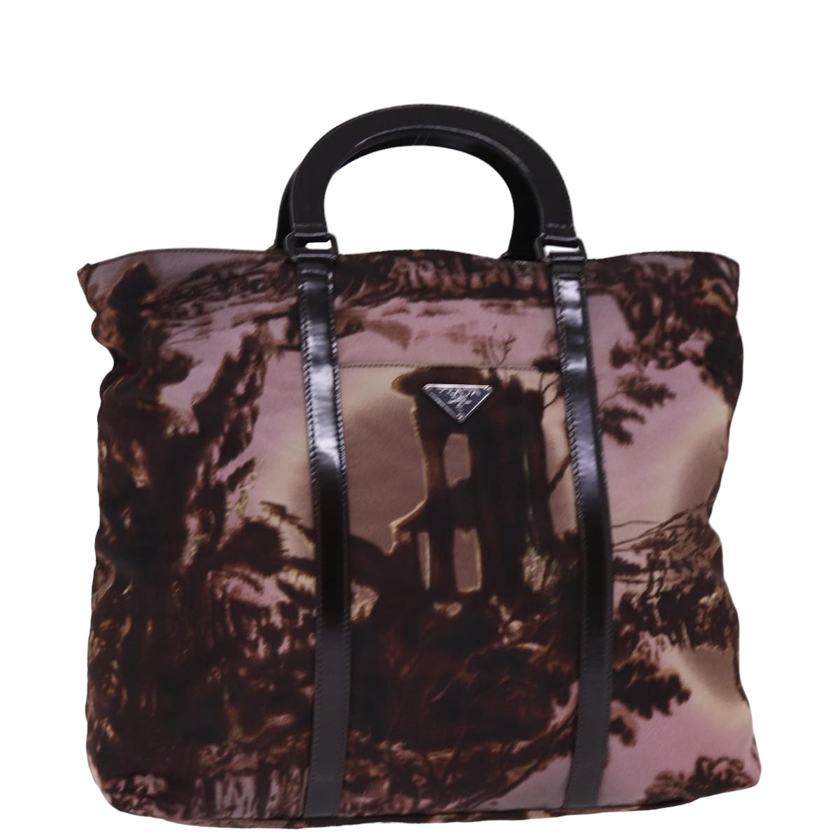 PRADA Hand Bag Nylon Brown  bs15166