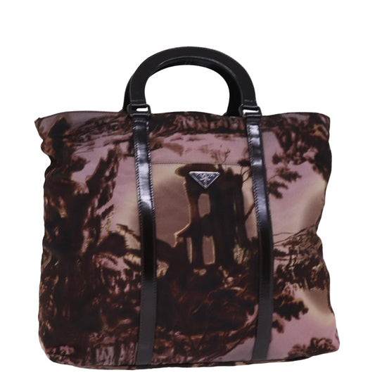 PRADA Hand Bag Nylon Brown  bs15166