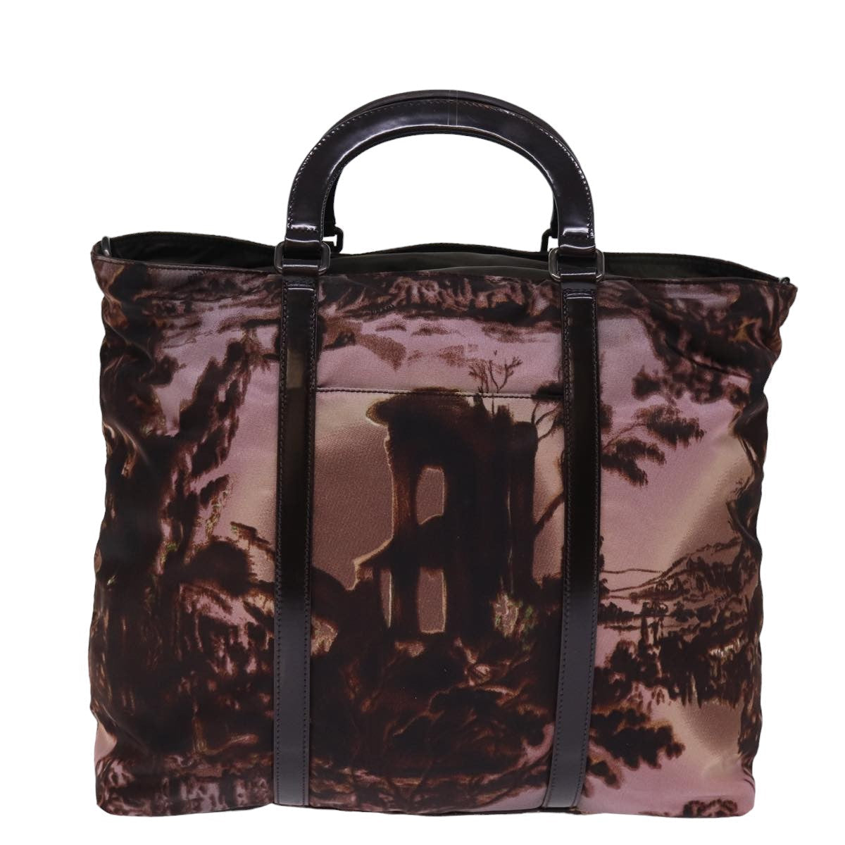PRADA Hand Bag Nylon Brown  bs15166