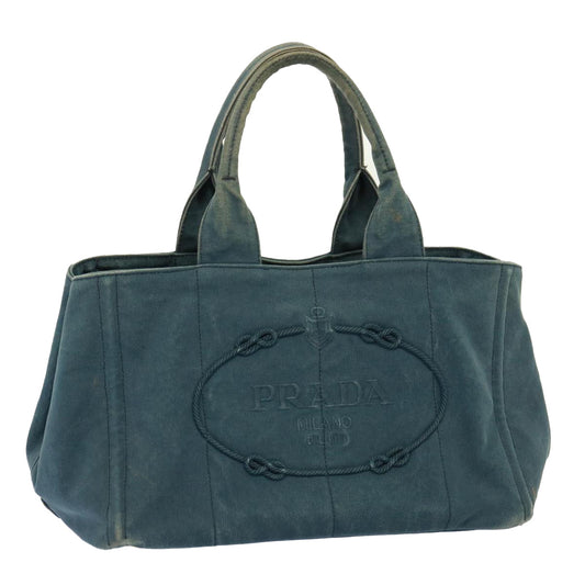 PRADA Canapa MM Hand Bag Canvas Navy  bs15333