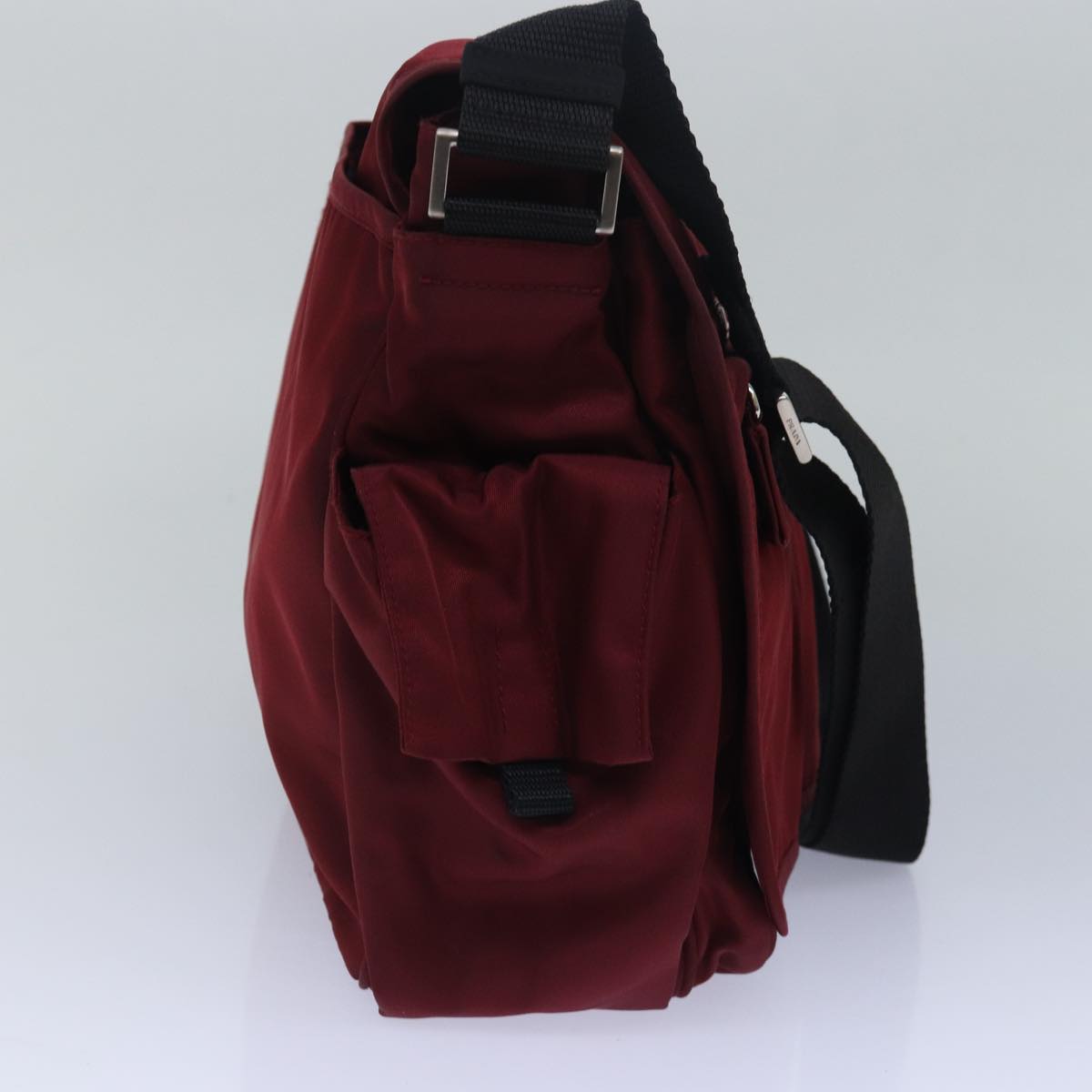 PRADA Shoulder Bag Nylon Red Black  bs15379