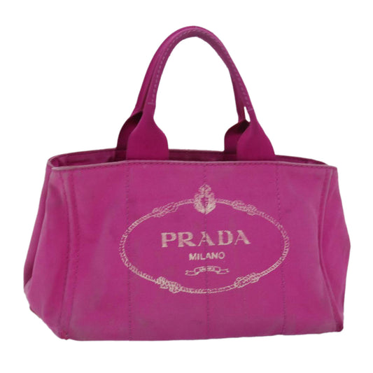 PRADA Canapa MM Hand Bag Canvas Pink  bs15397