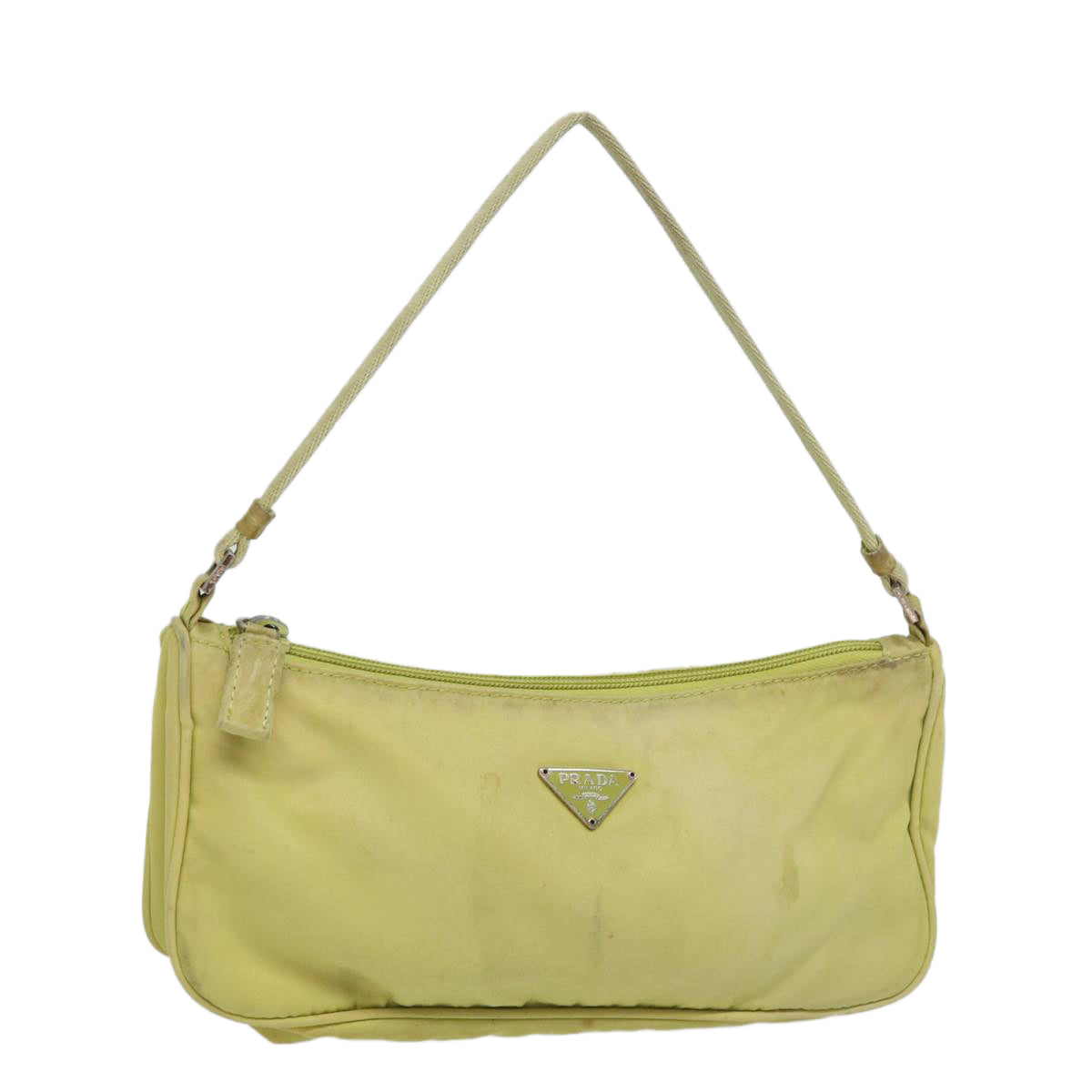 PRADA Accessory Pouch Nylon Lime Yellow Pink  bs15411