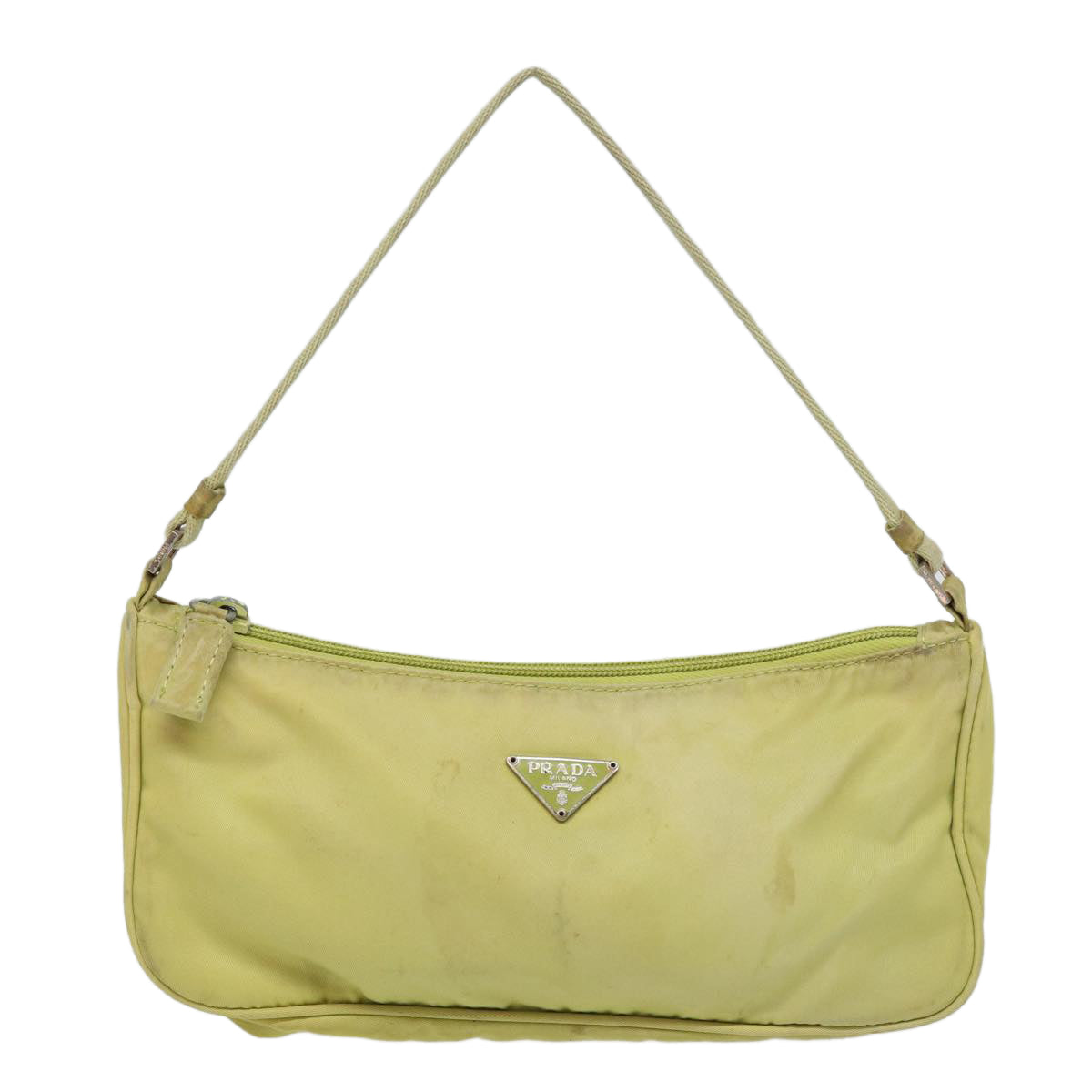 PRADA Accessory Pouch Nylon Lime Yellow Pink  bs15411