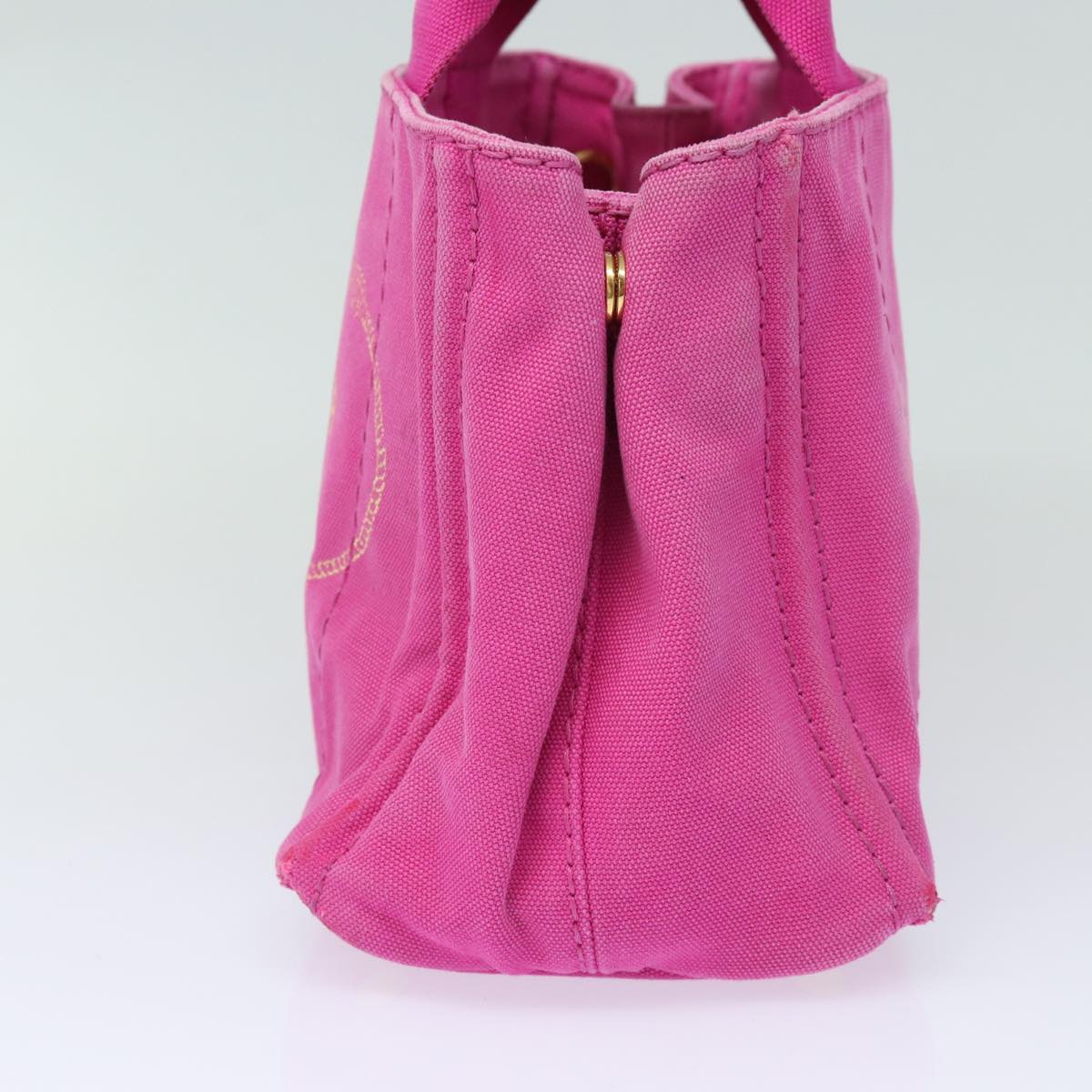 PRADA Canapa PM Hand Bag Canvas Pink  bs15590