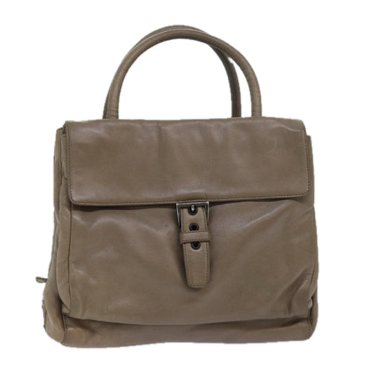 PRADA Hand Bag Leather Beige  bs15591
