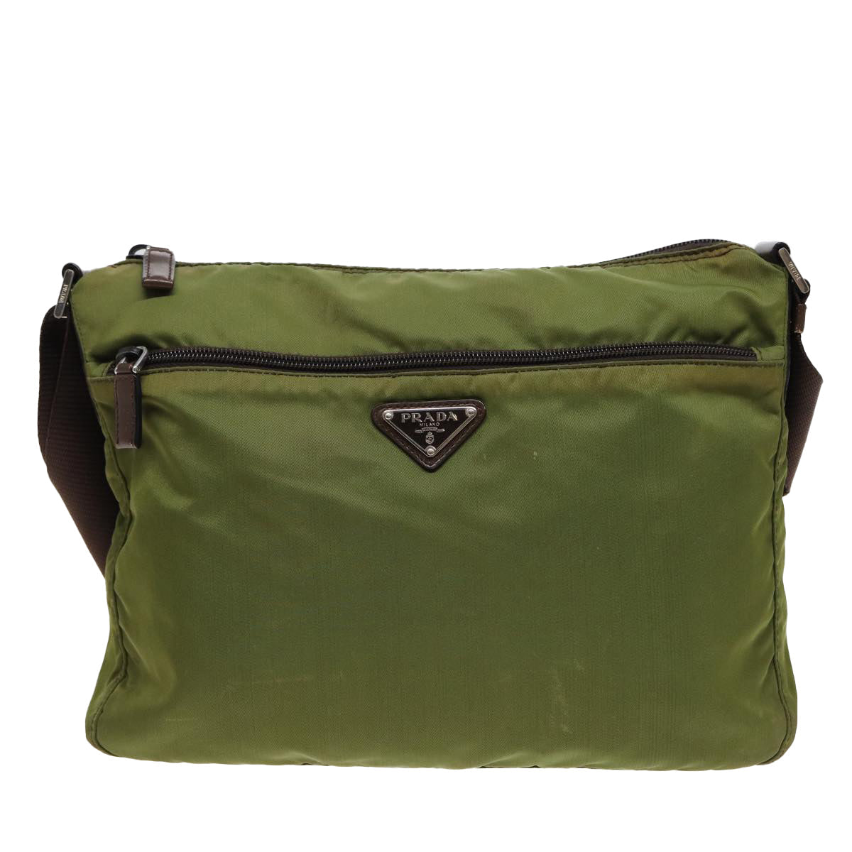 PRADA Shoulder Bag Nylon Khaki  bs15592