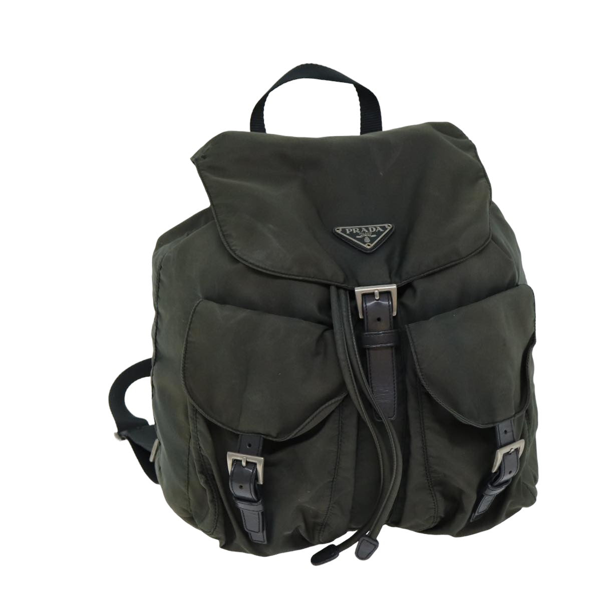 PRADA Shoulder Bag Nylon Khaki Black  bs15598