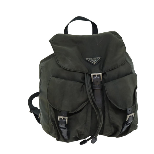 PRADA Shoulder Bag Nylon Khaki Black  bs15598