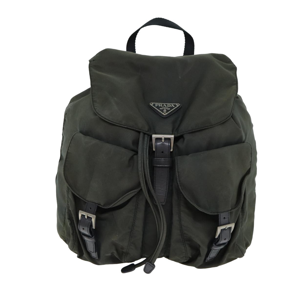 PRADA Shoulder Bag Nylon Khaki Black  bs15598