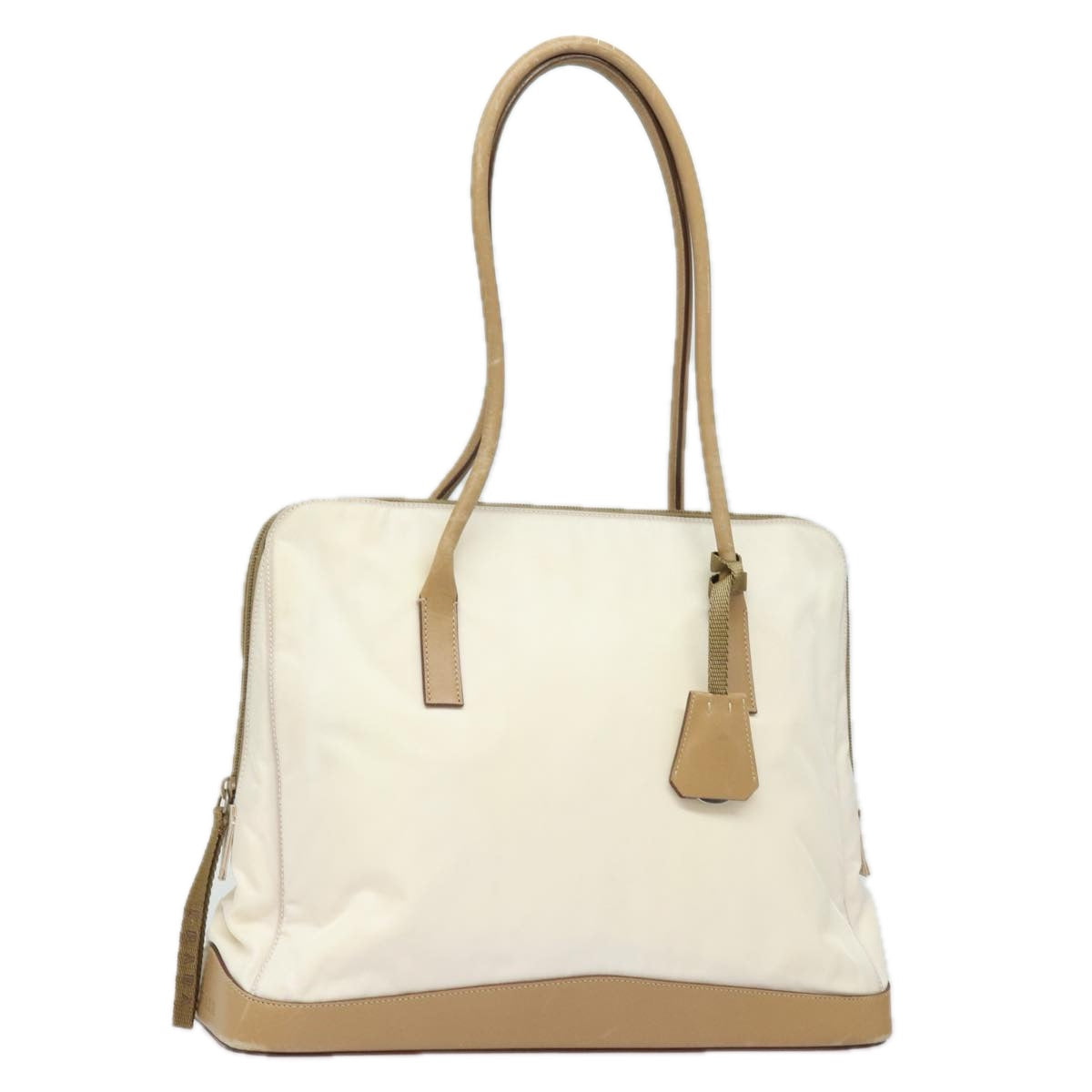 PRADA Shoulder Bag Nylon Leather White  bs15605
