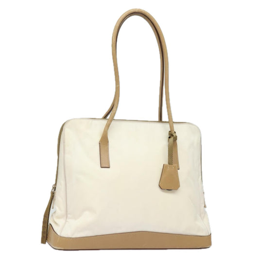 PRADA Shoulder Bag Nylon Leather White  bs15605