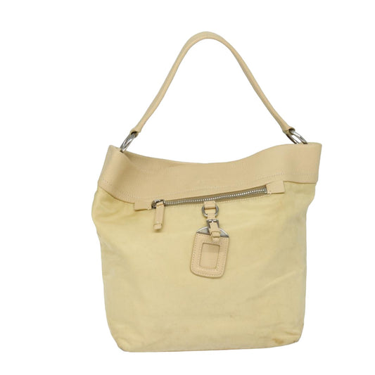 PRADA Shoulder Bag Nylon Leather Beige  bs15607