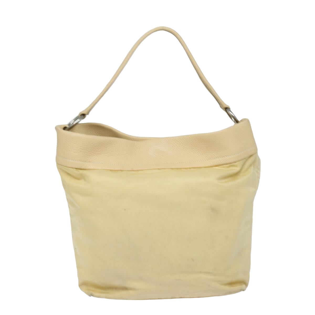 PRADA Shoulder Bag Nylon Leather Beige  bs15607