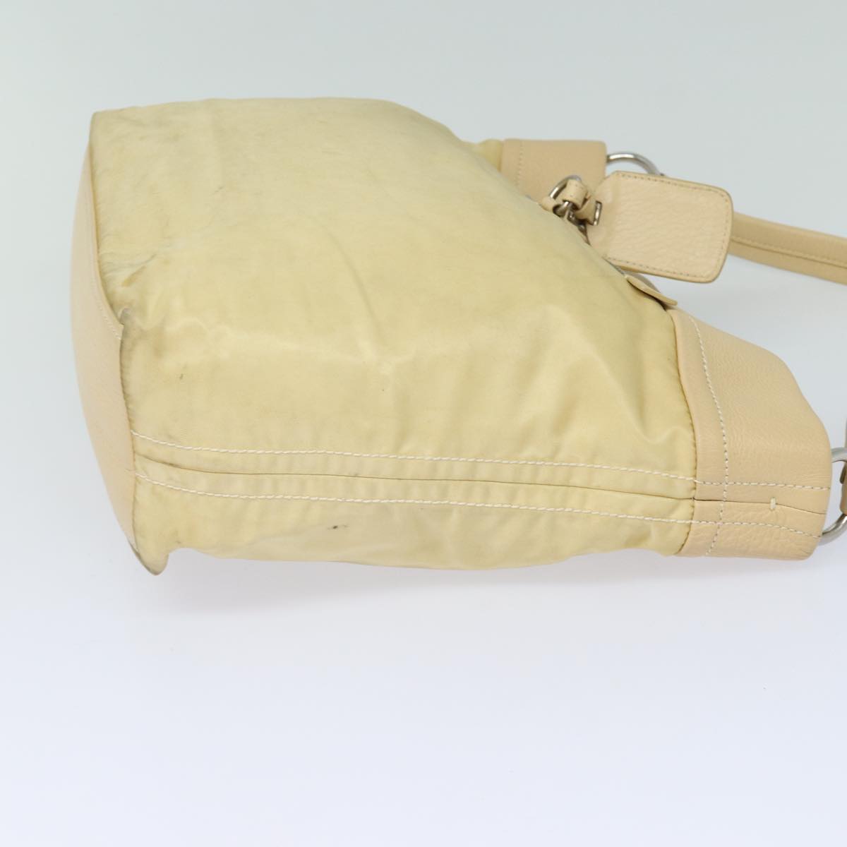 PRADA Shoulder Bag Nylon Leather Beige  bs15607