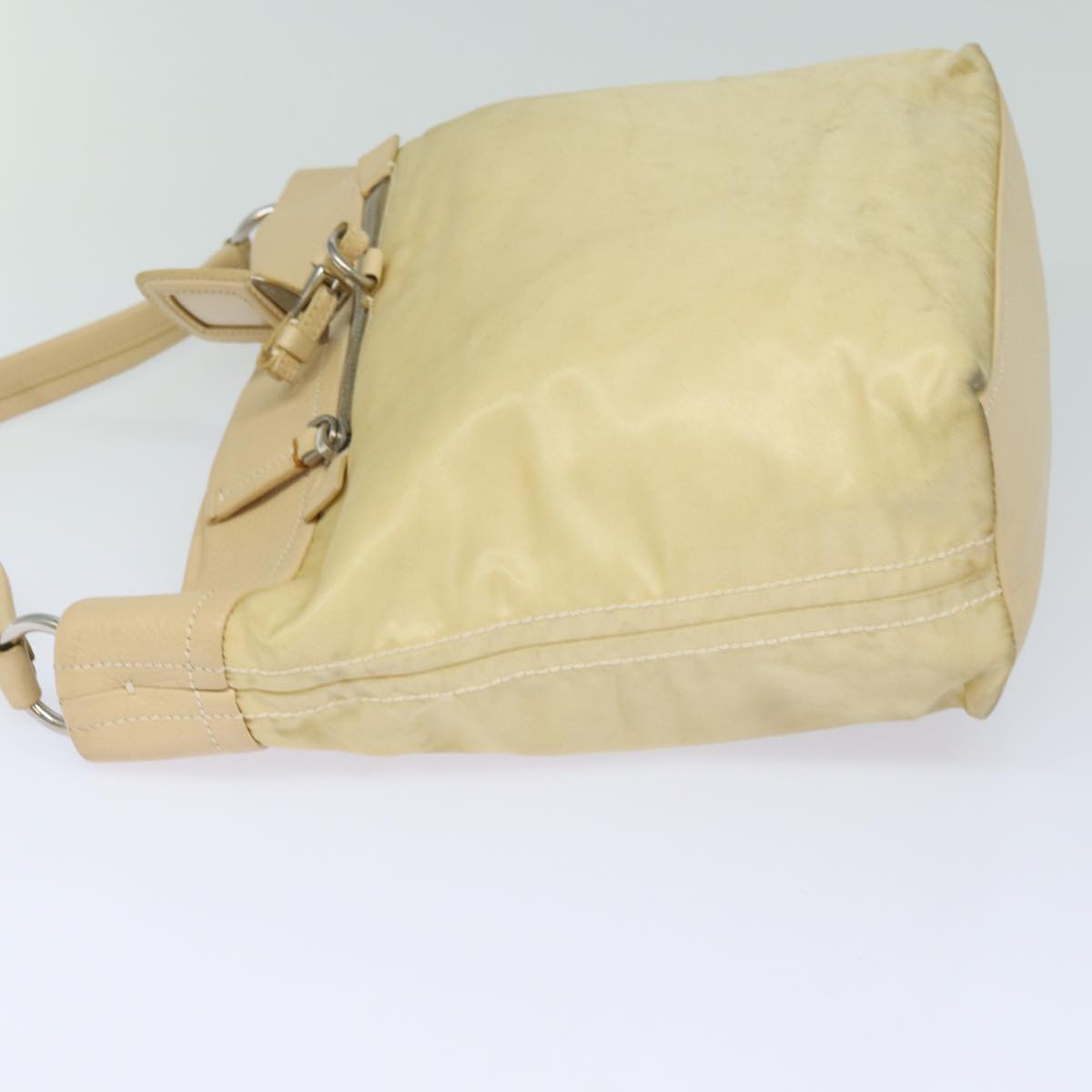 PRADA Shoulder Bag Nylon Leather Beige  bs15607