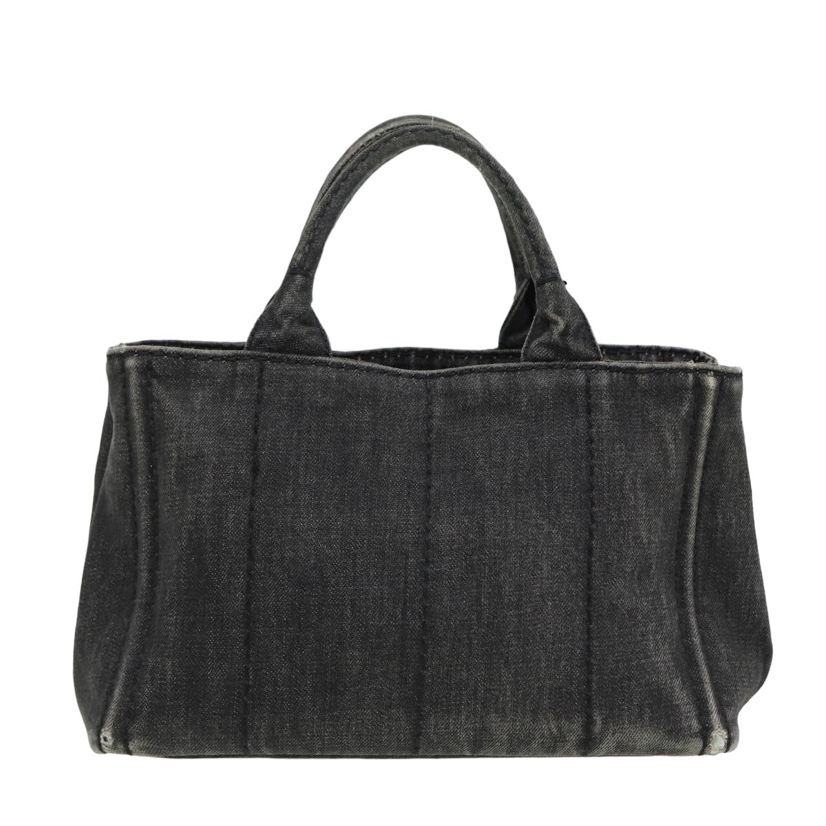 PRADA Canapa PM Hand Bag Canvas 2way Black  bs15611