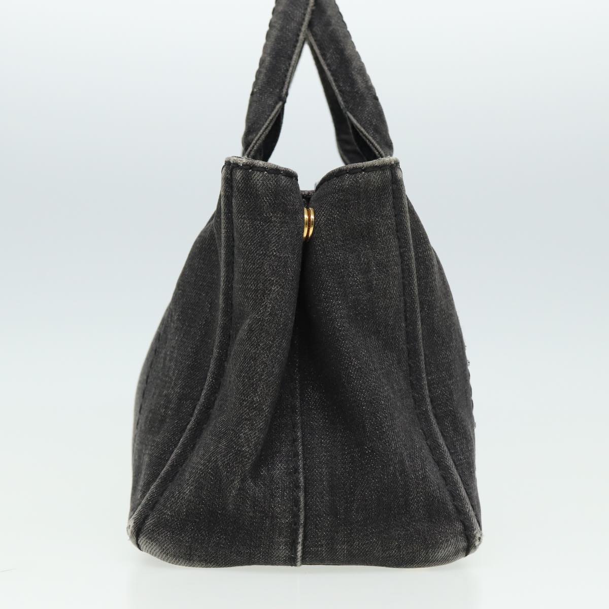PRADA Canapa PM Hand Bag Canvas 2way Black  bs15611