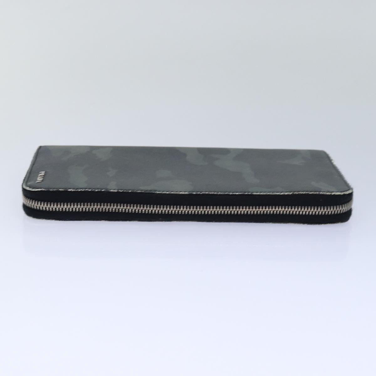 PRADA Camouflage Long Wallet Safiano leather Black  bs15649