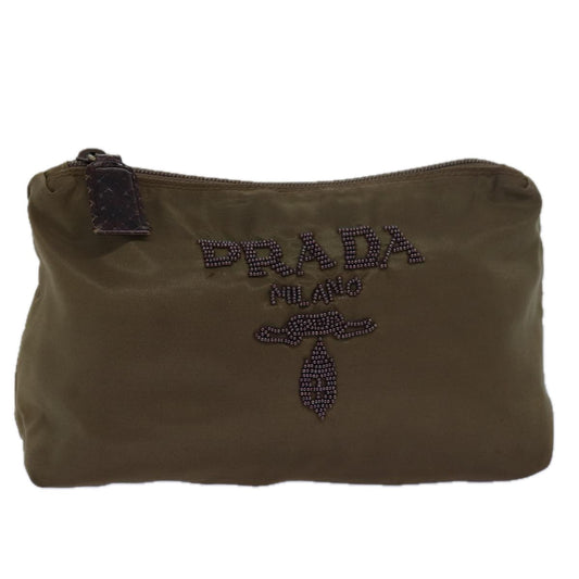 PRADA Pouch Nylon Khaki  bs15659