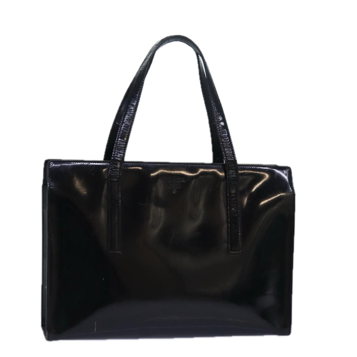 PRADA Hand Bag Enamel Black  bs15686