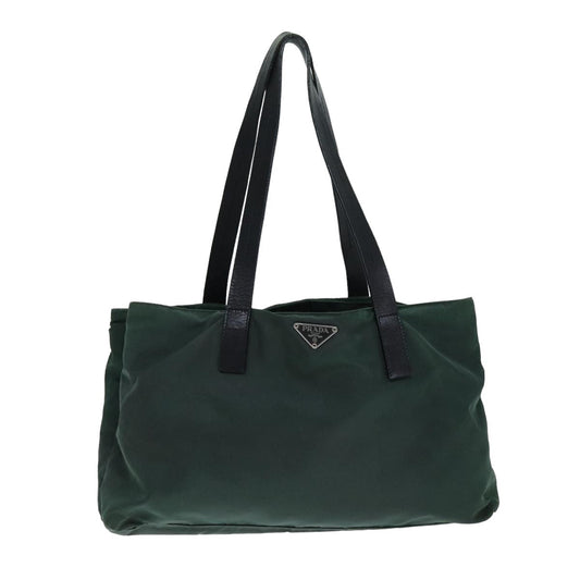 PRADA Shoulder Bag Nylon Leather Khaki Black  bs15815
