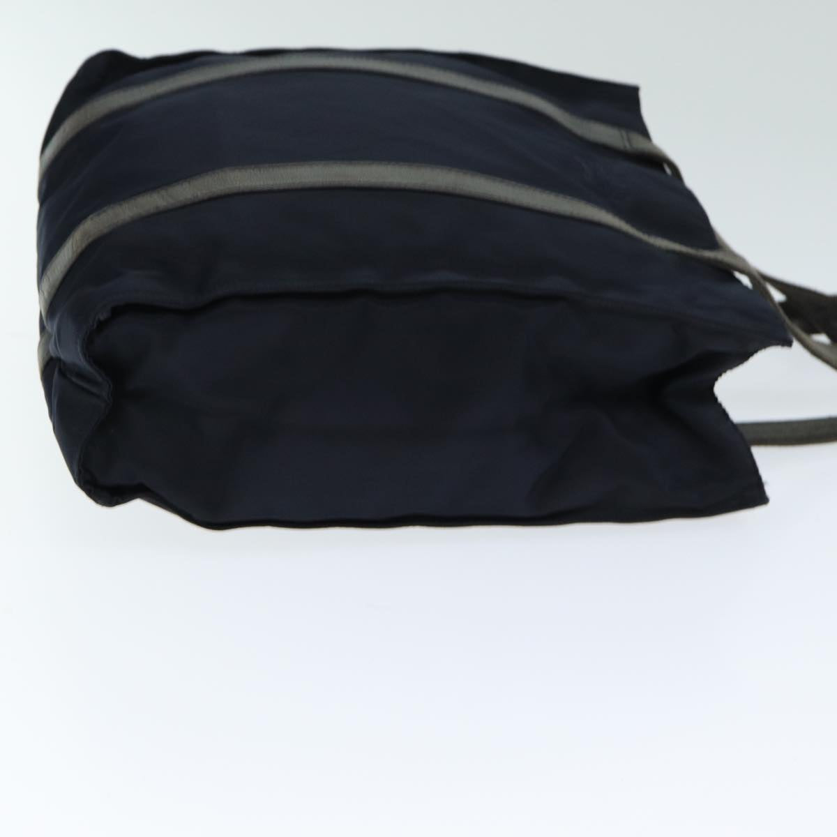 PRADA Hand Bag Nylon Leather Navy Black  bs15818