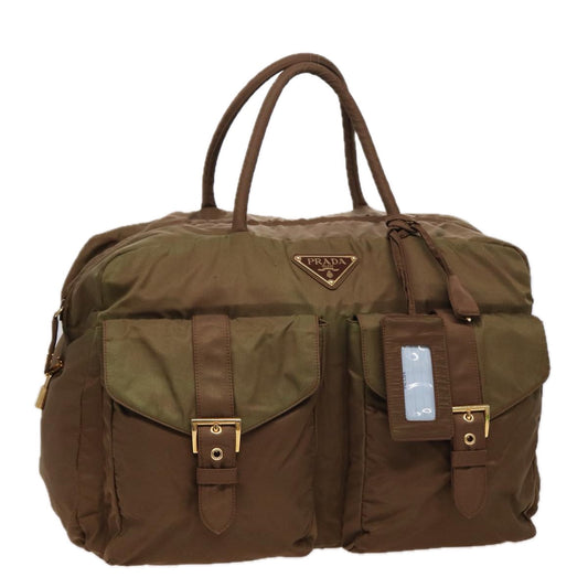PRADA Boston Bag Nylon Khaki  bs15830