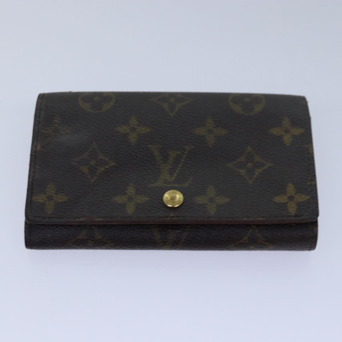 LOUIS VUITTON Monogram Wallet Leather 2Set Black LV bs16202