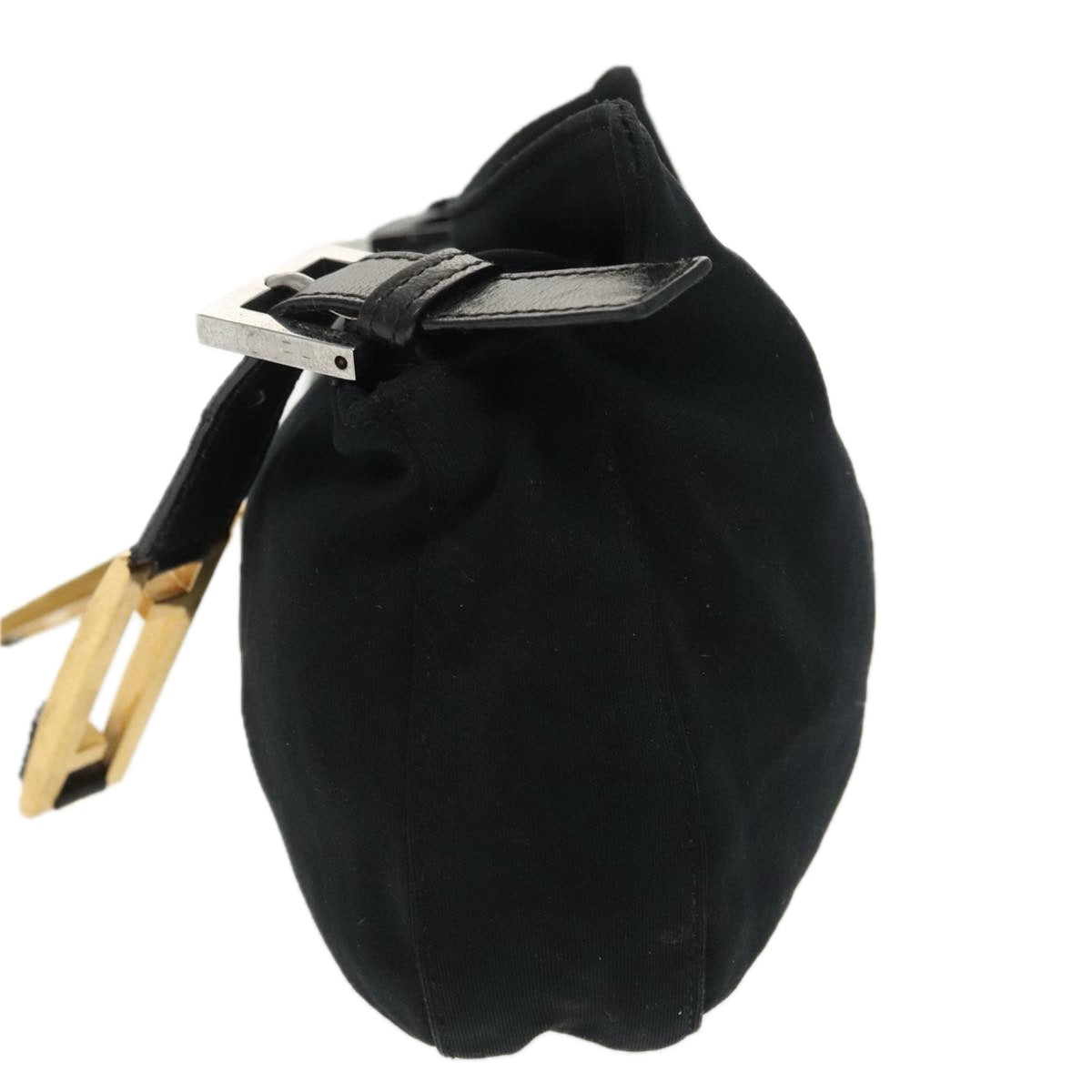 FENDI Shoulder Bag Nylon Black Gold Silverbs20145