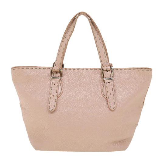 FENDI Celeria Tote Bag Leather Pink Auth bs4616