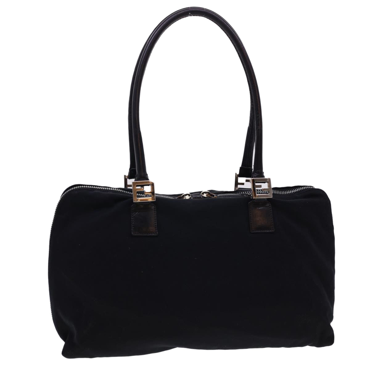 FENDI Hand Bag Nylon Black Auth bs4809