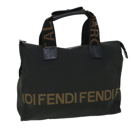 FENDI Hand Bag Nylon Black Brownbs8205