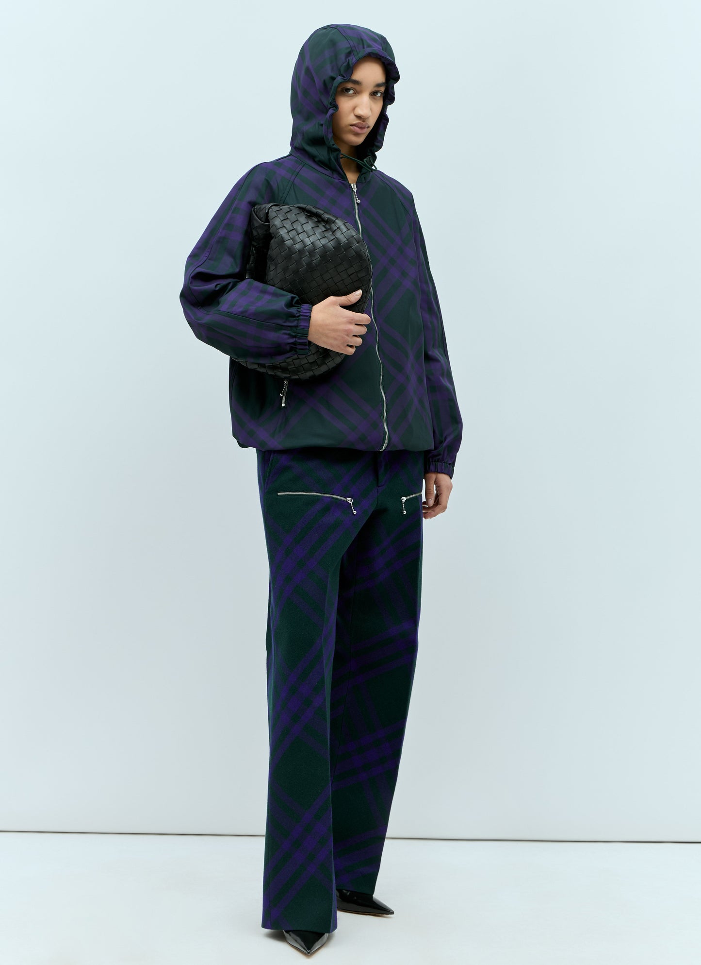 Burberry Women Check Nylon-Twill Windbreaker Jacket