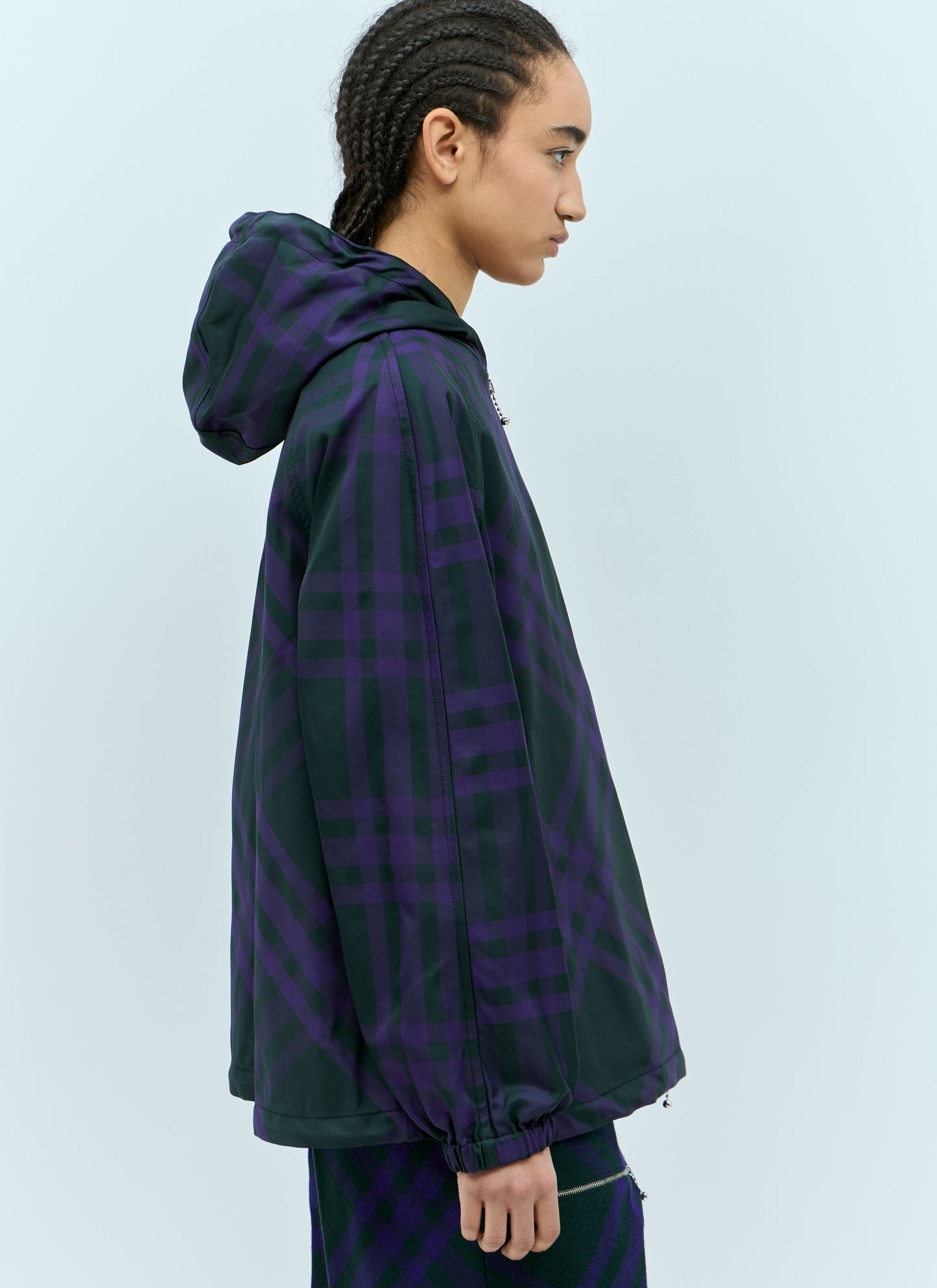 Burberry Women Check Nylon-Twill Windbreaker Jacket