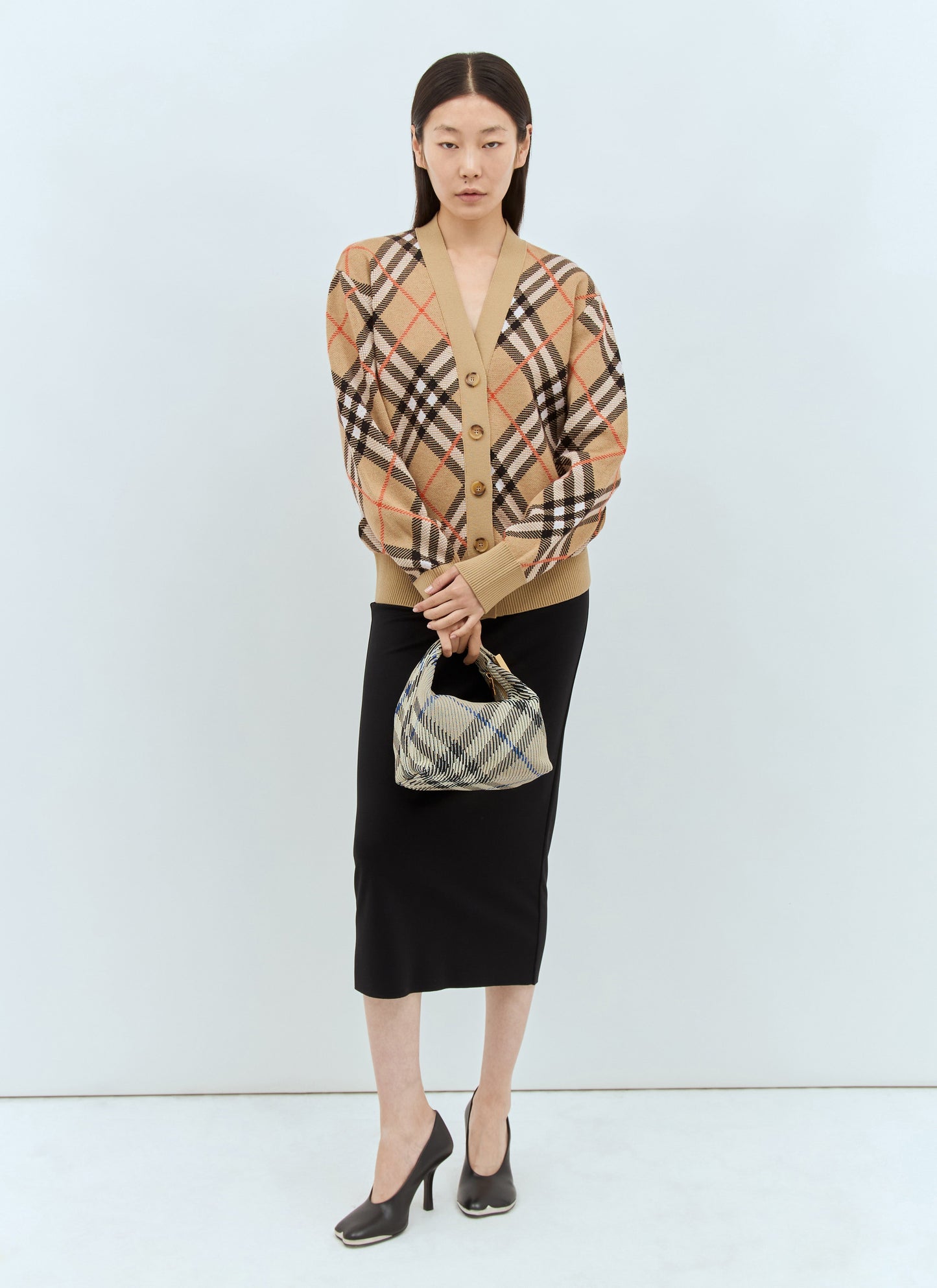 Burberry Women Check Wool-Blend Cardigan