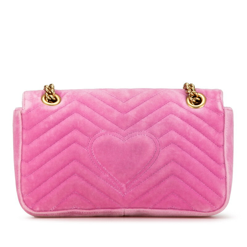 Gucci GG Marmont Crystal Bijou Velvet Chain Shoulder Bag