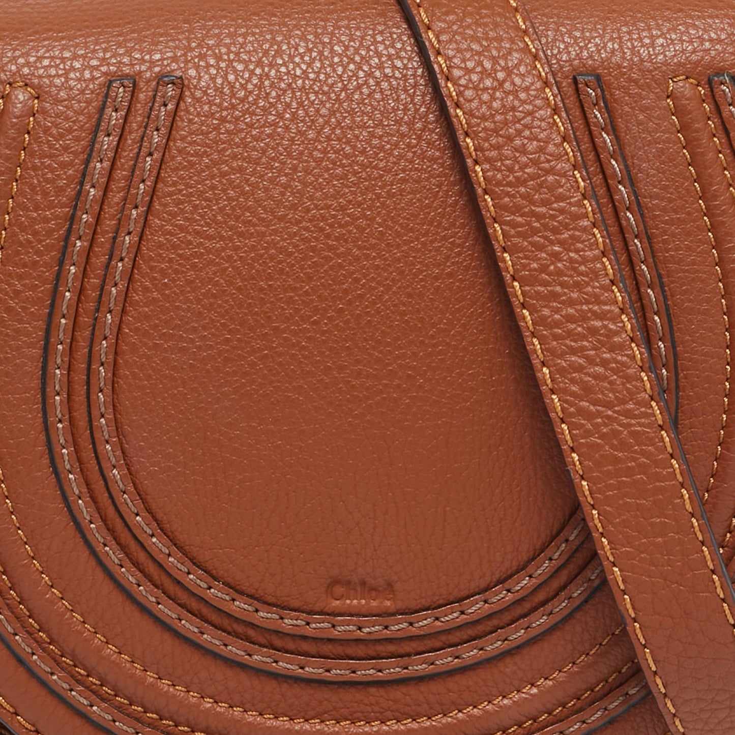 Chloe Brown Leather Mini Marcie Crossbody Bag