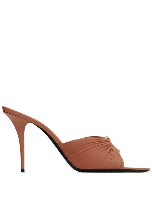 Saint Laurent Saint Laurent Lola 90 Mules In Smooth Leather And Draped Jersey Shoes