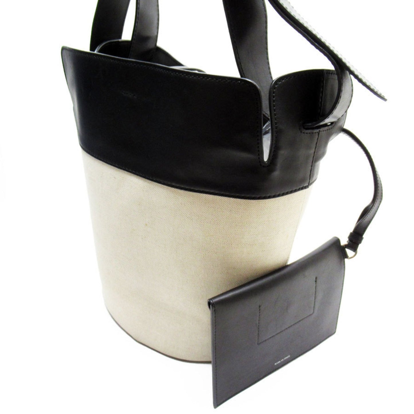 Burberry  ivory Canvas Leather Pouch Shoulder Bag ()