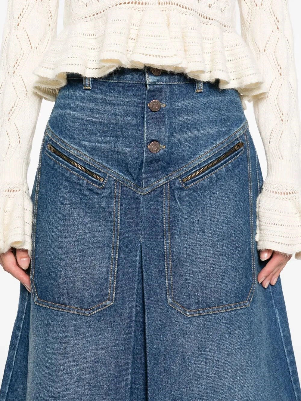 Chloe Women Denim Midi Skirt