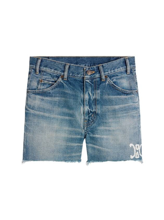 CELINE Skate Denim Shorts Blue