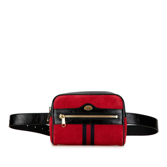 Gucci Ophidia Suede Patent Leather Belt Bag